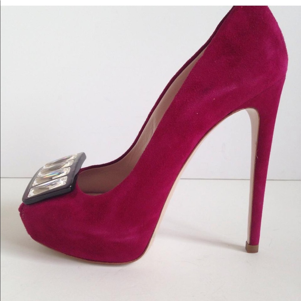 Miu Miu Jewel Peep Toe Pumps sz35.5